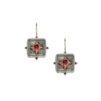 Cyclades square earrings in 18K Gold and Sterling silver