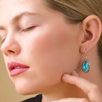 Aegean colors teardrop earrings in Sterling Silver