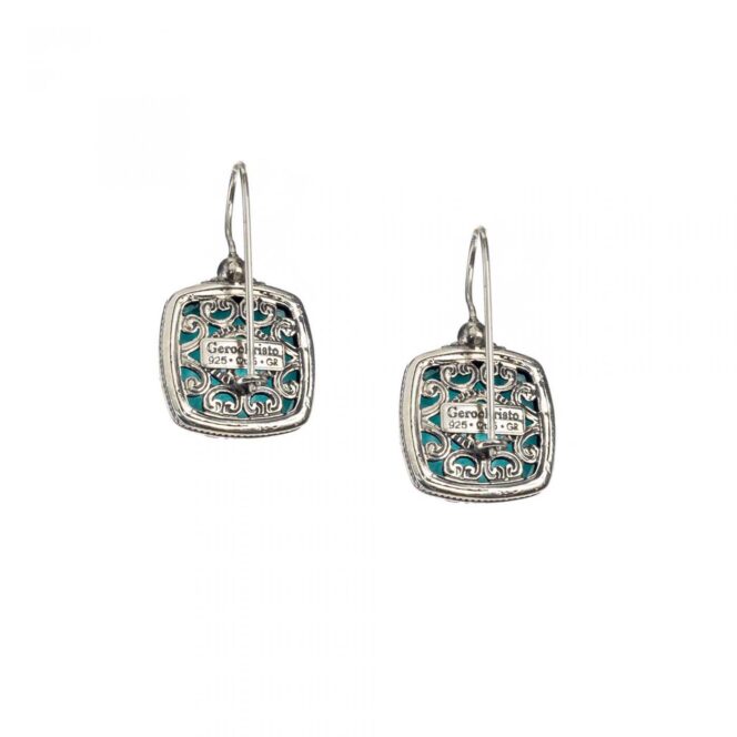Aegean colors big square earrings in sterling silver - Image 3