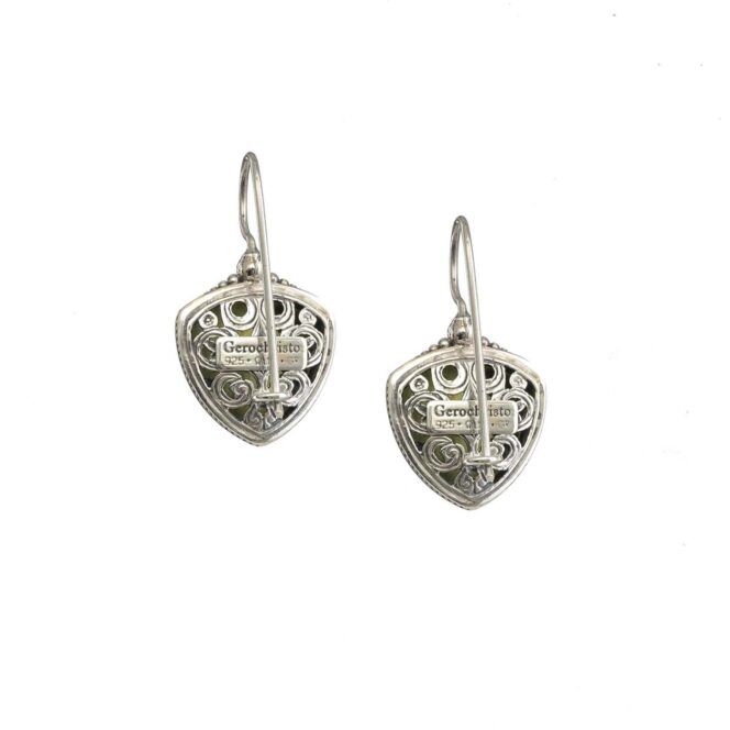 Aegean Colors Triangle Earrings in Sterling Silver with Doublet Gemstones - Image 5