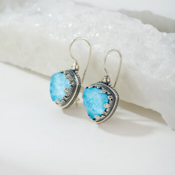 Aegean Colors Triangle Earrings in Sterling Silver with Doublet Gemstones