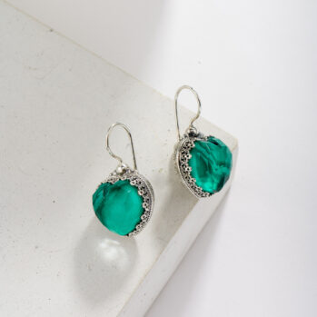 Aegean colors Hearts Earrings in Sterling Silver