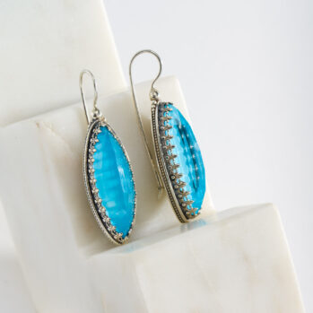 Aegean colors Marquise Earrings in Sterling Silver