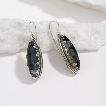 Aegean colors Marquise Earrings in Sterling Silver