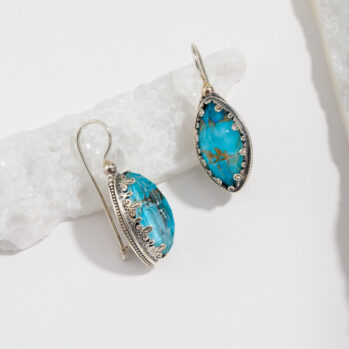 Aegean colors Marquise Earrings in Sterling Silver