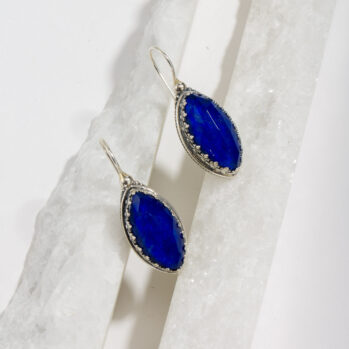 Aegean colors Marquise Earrings in Sterling Silver