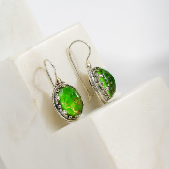 Aegean colors Medium Oval Earrings in Sterling Silver