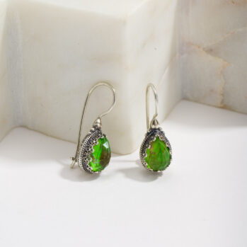 Aegean colors mini Teardrop Earrings in Sterling Silver