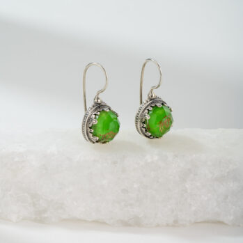 Aegean Colors Round Earrings in Sterling Silver with Doublet Gemstones