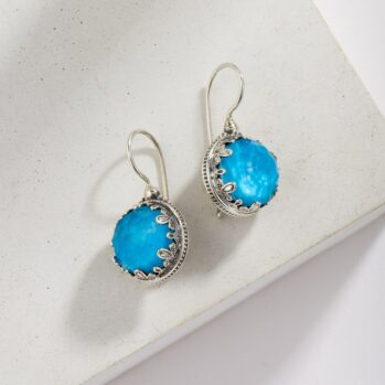 Aegean colors Medium Round Earrings in Sterling Silver