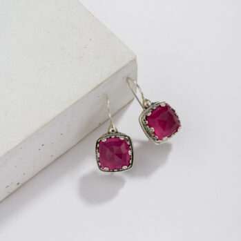 Aegean colors Medium Square Earrings in Sterling Silver