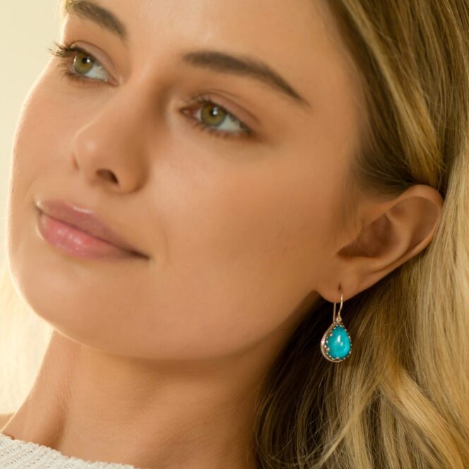 Aegean colors Teardrop Earrings in sterling silver with Doublet Gemstones