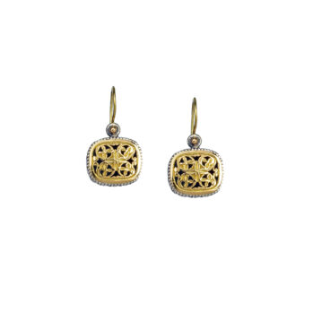 Garden shadows cushion earrings in 18K Gold and Sterling Silver