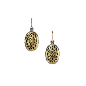 Garden shadows medium oval earrings in 18K Gold and Sterling Silver
