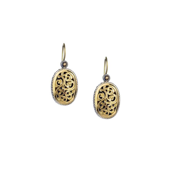 Garden shadows medium oval earrings in 18K Gold and Sterling Silver
