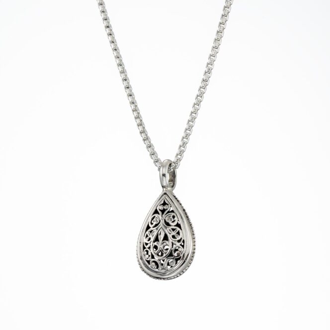 Garden Shadows drop Pendant in Sterling Silver - Image 3