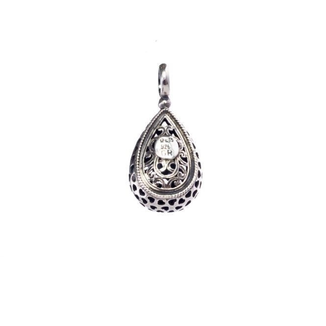 Garden Shadows small Drop Pendant in Sterling Silver with Cubic zirconia - Image 2