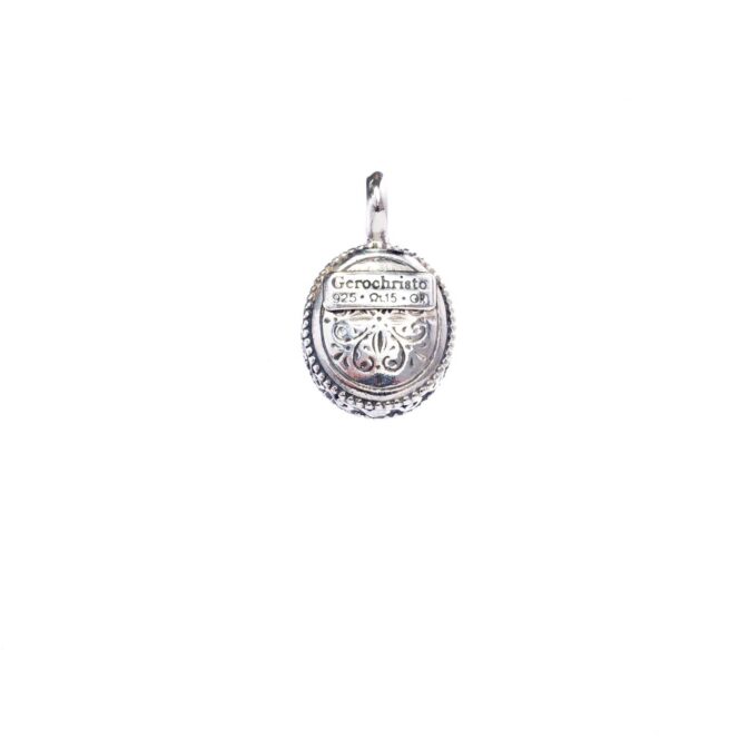 Garden Shadows small oval Pendant in Sterling Silver with Gemstone - Image 2