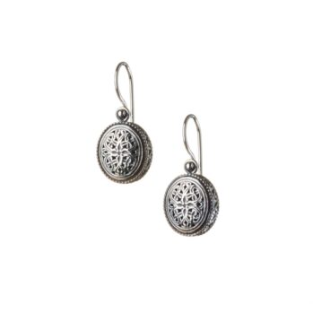 Garden Shadows small Oval Earrings in Sterling Silver