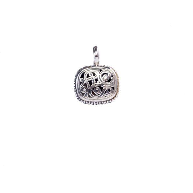 Garden Shadows small Cushion Pendant in Sterling Silver