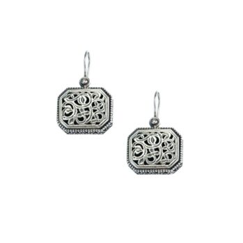 Garden Shadows Polygon Earrings in Sterling Silver