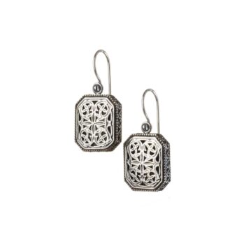 Garden Shadows Polygon Earrings in Sterling Silver