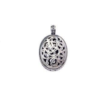 Garden Shadows big Oval Pendant in Sterling Silver