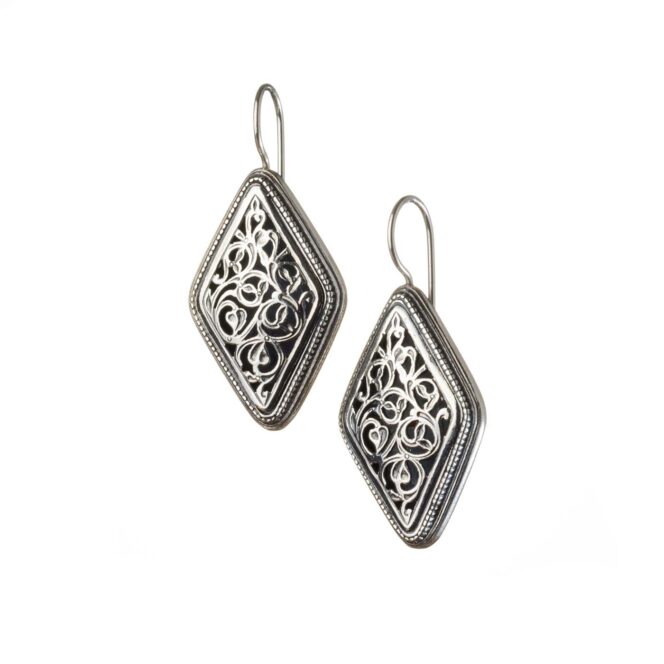 Garden Shadows Kite Earrings in Sterling Silver