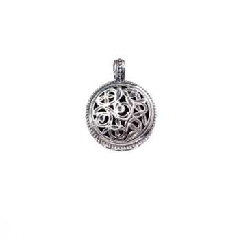 Garden Shadows Round Pendant in Sterling Silver