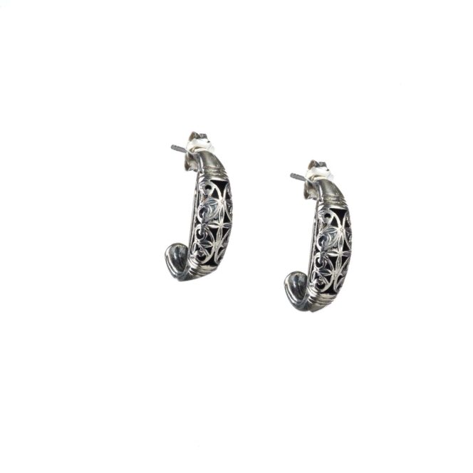 Garden Shadows Half hoop earrings in Sterling Silver