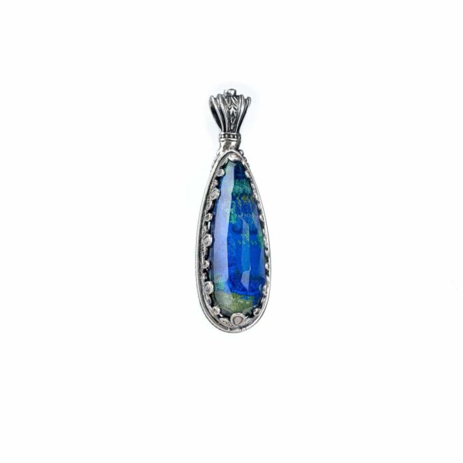 Aegean colors big teardrop pendant in Sterling Silver - Image 5