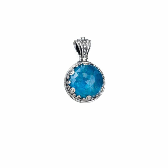 Aegean colors big round pendant in Sterling Silver - Image 3