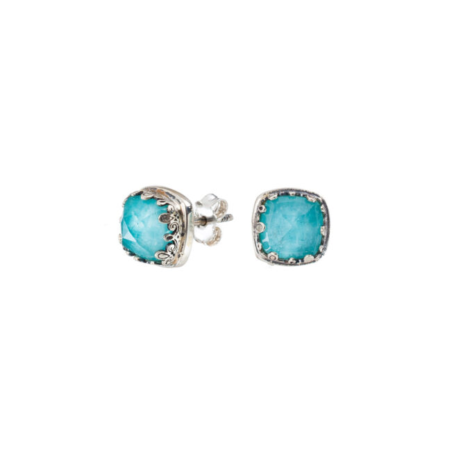 Aegean colors stud earrings in sterling silver