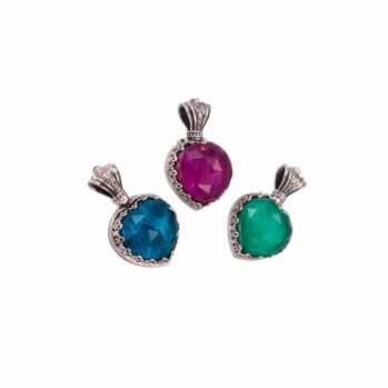 Aegean colors heart pendant in Sterling Silver