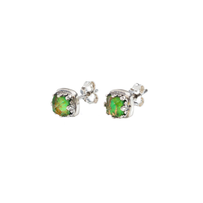 Aegean Colors stud Earrings in Sterling Silver with Doublet Gemstones - Image 2