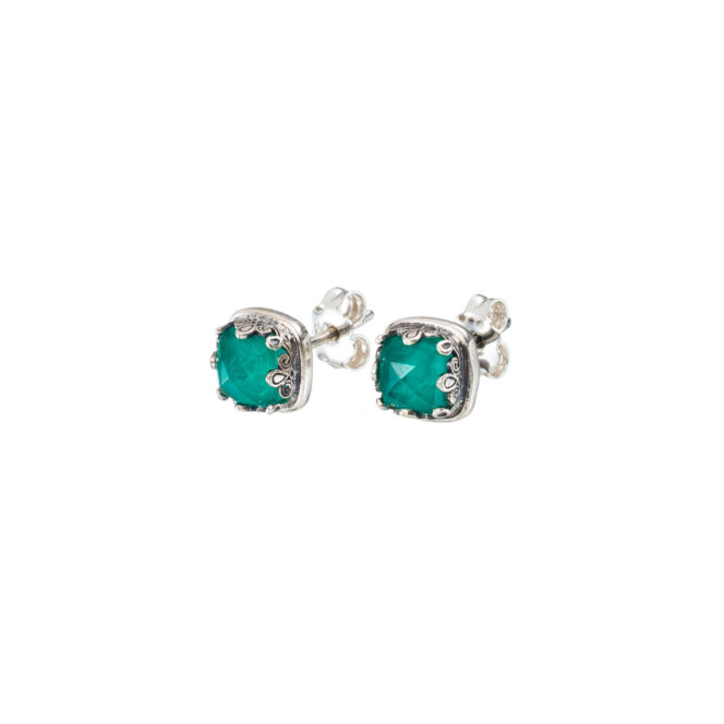 Aegean Colors stud Earrings in Sterling Silver with Doublet Gemstones - Image 3