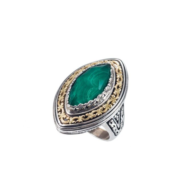 Imperial marquise ring in 18K Gold and Sterling Silver with doublet stone - Image 2