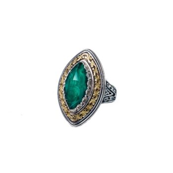 Imperial marquise ring in 18K Gold and Sterling Silver with doublet stone
