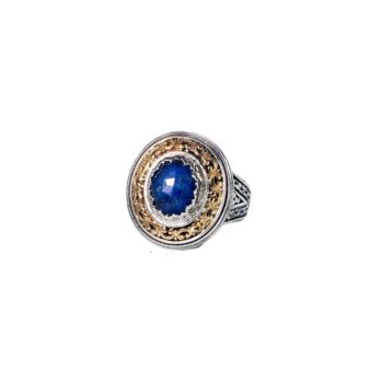 Imperial small oval Ring in 18K Gold Sterling Silver with doublet stone