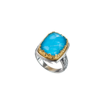 Iris ring in Sterling Silver with Gold Plated Parts