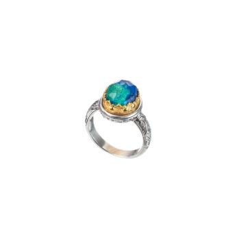 Iris ring in Sterling Silver with Gold Plated Parts