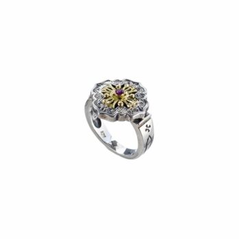 Byzantine ring in 18K Gold and Sterling Silver