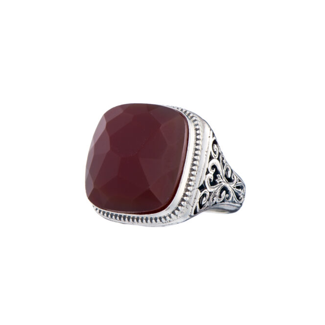 Big square Ring in Sterling Silver with black onyx stone - Image 3