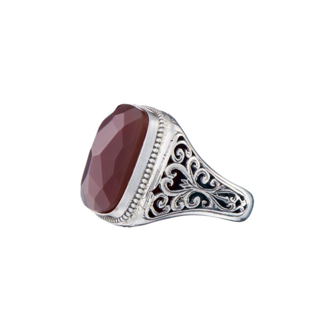 Big square Ring in Sterling Silver with black onyx stone - Image 2