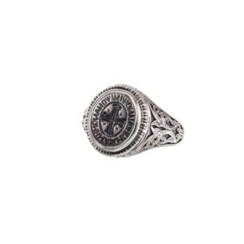 Signet cross ring in Sterling Silver