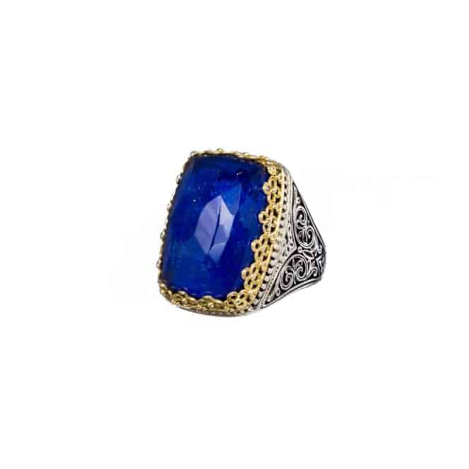 Aegean colors Ring in 18K Gold and Sterling Silver with Doublet stone - Image 4