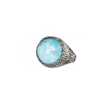 Aegean colors round ring in sterling silver