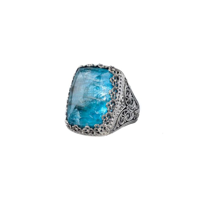 Aegean colors ring in Sterling Silver with Doublet Stone - Image 3
