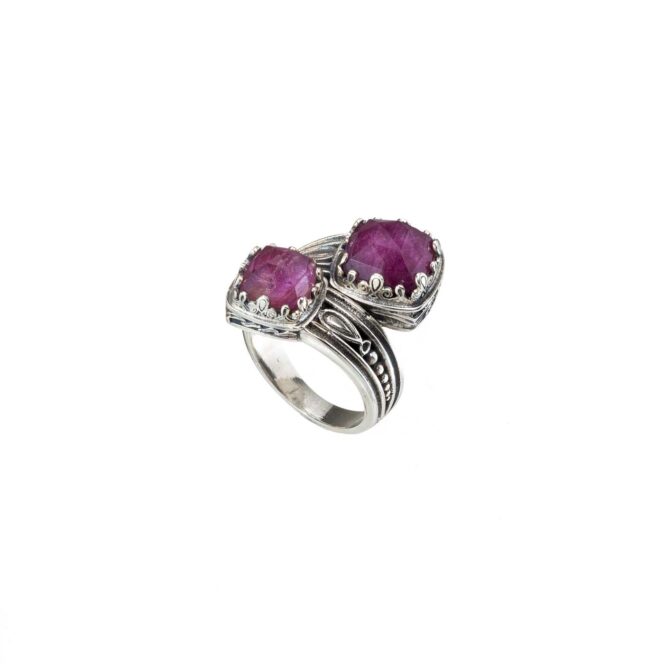 Aegean colors Double Stones ring in Sterling Silver - Image 3