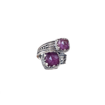 Aegean colors Double Stones ring in Sterling Silver